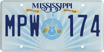 MS license plate MPW174
