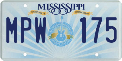 MS license plate MPW175
