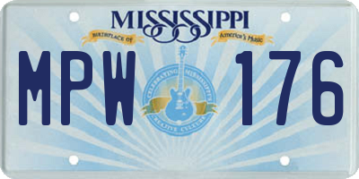 MS license plate MPW176