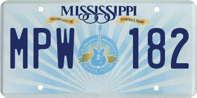 MS license plate MPW182