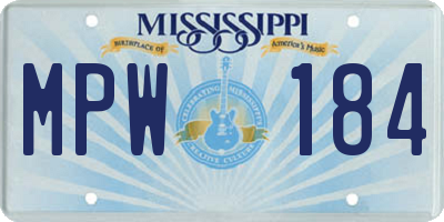 MS license plate MPW184