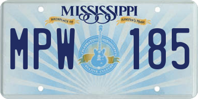MS license plate MPW185