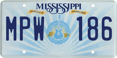 MS license plate MPW186