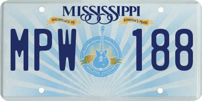 MS license plate MPW188
