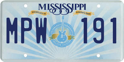 MS license plate MPW191