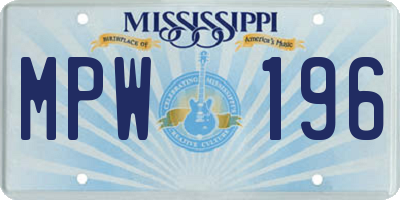 MS license plate MPW196