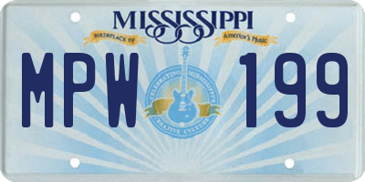 MS license plate MPW199