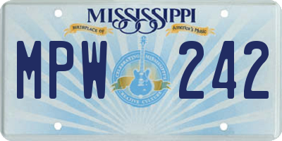 MS license plate MPW242