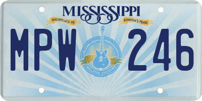 MS license plate MPW246