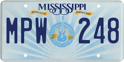 MS license plate MPW248