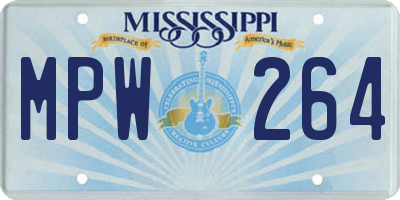 MS license plate MPW264