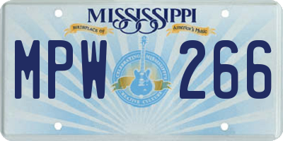MS license plate MPW266