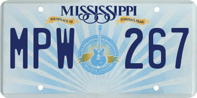MS license plate MPW267