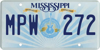 MS license plate MPW272