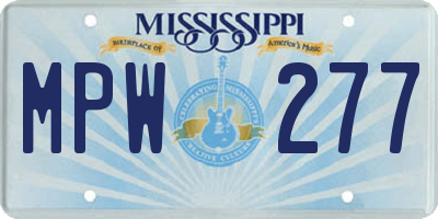 MS license plate MPW277