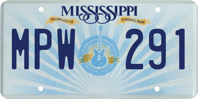 MS license plate MPW291