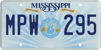 MS license plate MPW295