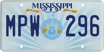 MS license plate MPW296