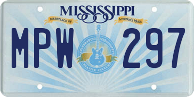 MS license plate MPW297