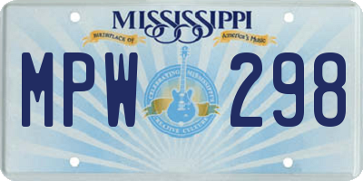 MS license plate MPW298