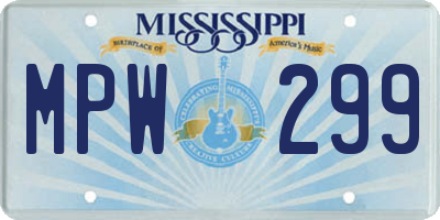 MS license plate MPW299