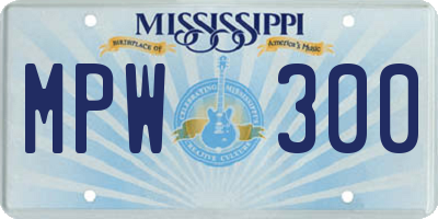 MS license plate MPW300