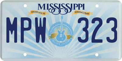 MS license plate MPW323