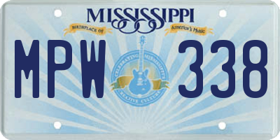 MS license plate MPW338