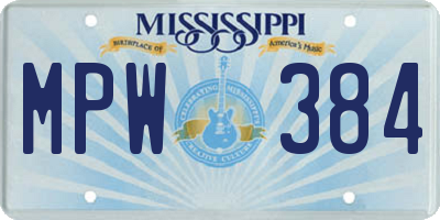 MS license plate MPW384