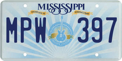 MS license plate MPW397