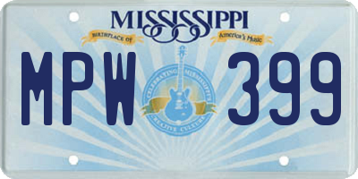 MS license plate MPW399