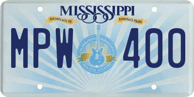 MS license plate MPW400