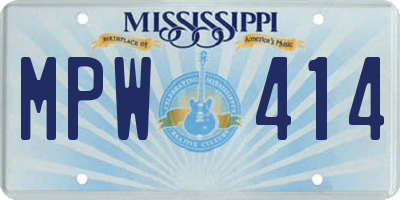 MS license plate MPW414