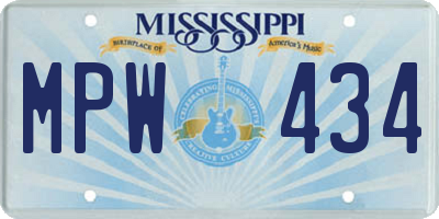 MS license plate MPW434