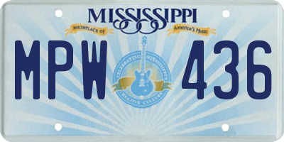MS license plate MPW436