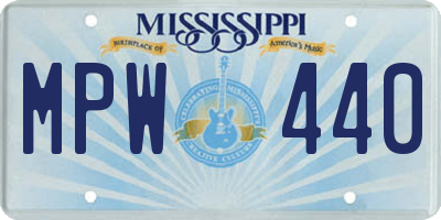 MS license plate MPW440