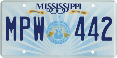 MS license plate MPW442