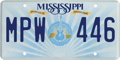 MS license plate MPW446