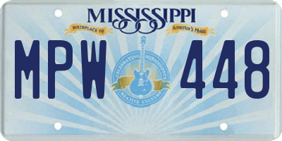 MS license plate MPW448