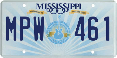 MS license plate MPW461