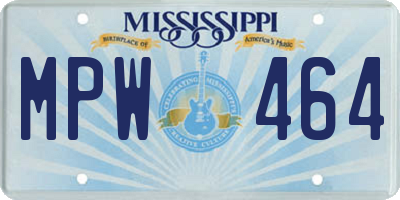 MS license plate MPW464