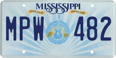 MS license plate MPW482