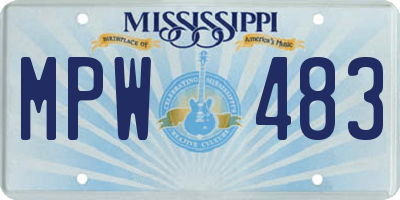 MS license plate MPW483