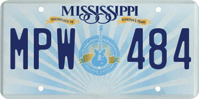 MS license plate MPW484