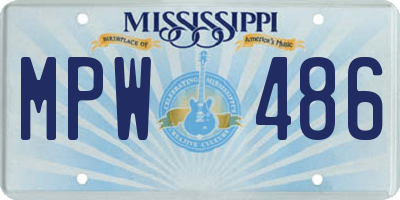 MS license plate MPW486