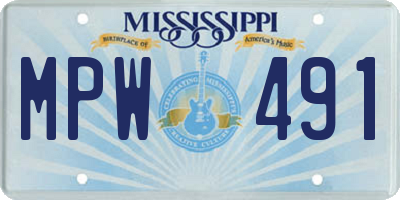 MS license plate MPW491