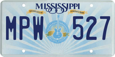 MS license plate MPW527