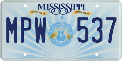 MS license plate MPW537