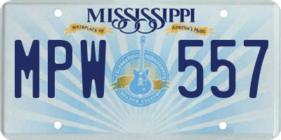 MS license plate MPW557