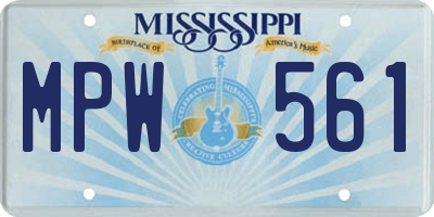 MS license plate MPW561